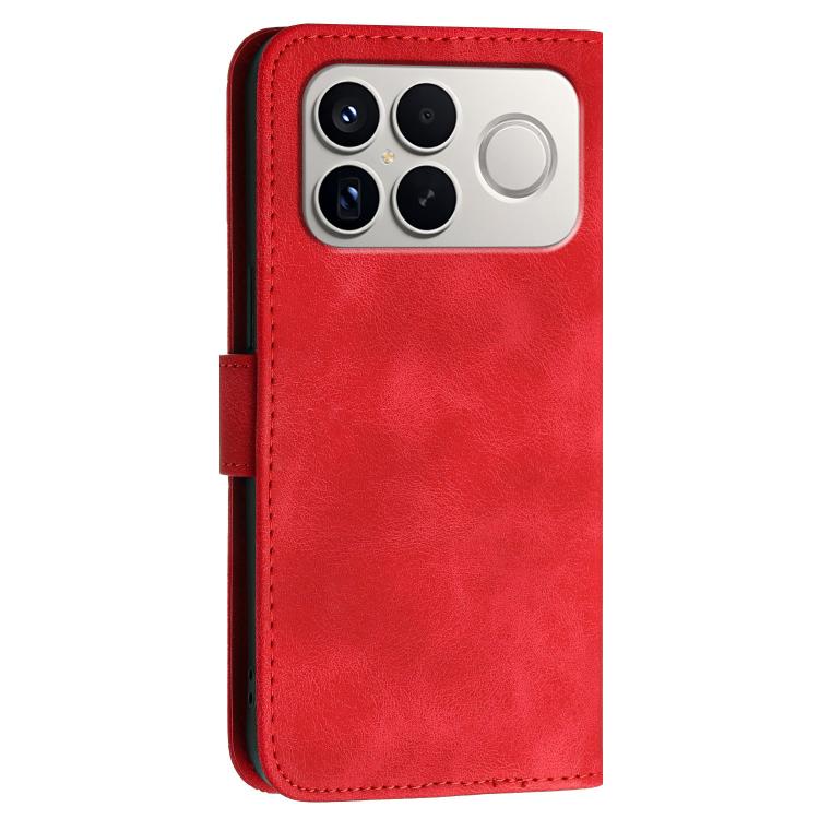 For Redmi K90 Pro Max / Poco F8 Ultra Grid Butterfly Embossed Pattern Leather Phone Case with Lanyard