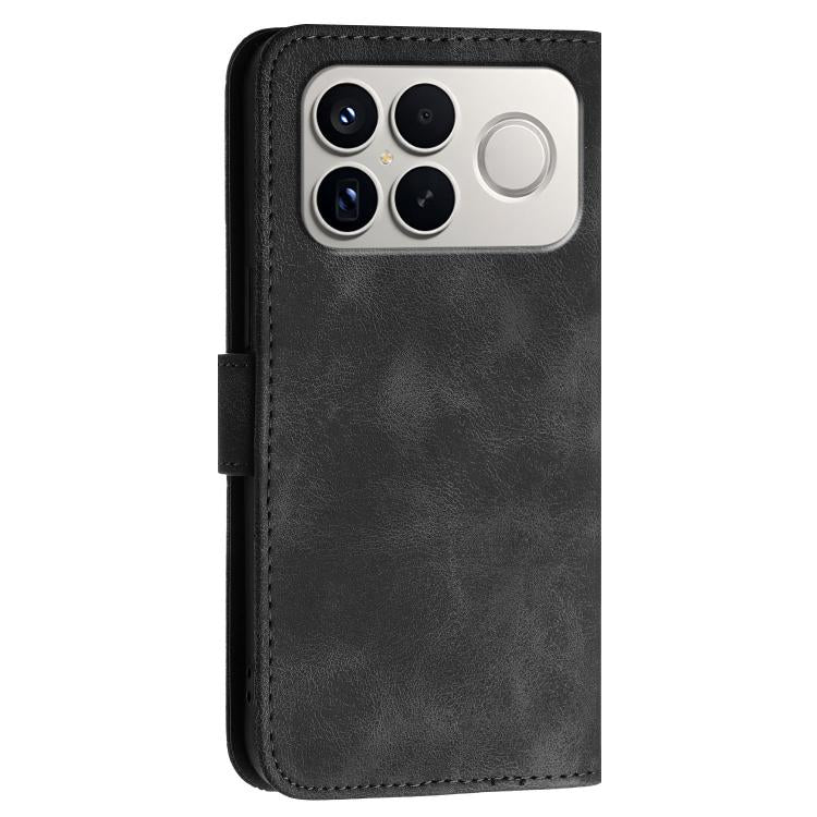 For Redmi K90 Pro Max / Poco F8 Ultra Grid Butterfly Embossed Pattern Leather Phone Case with Lanyard