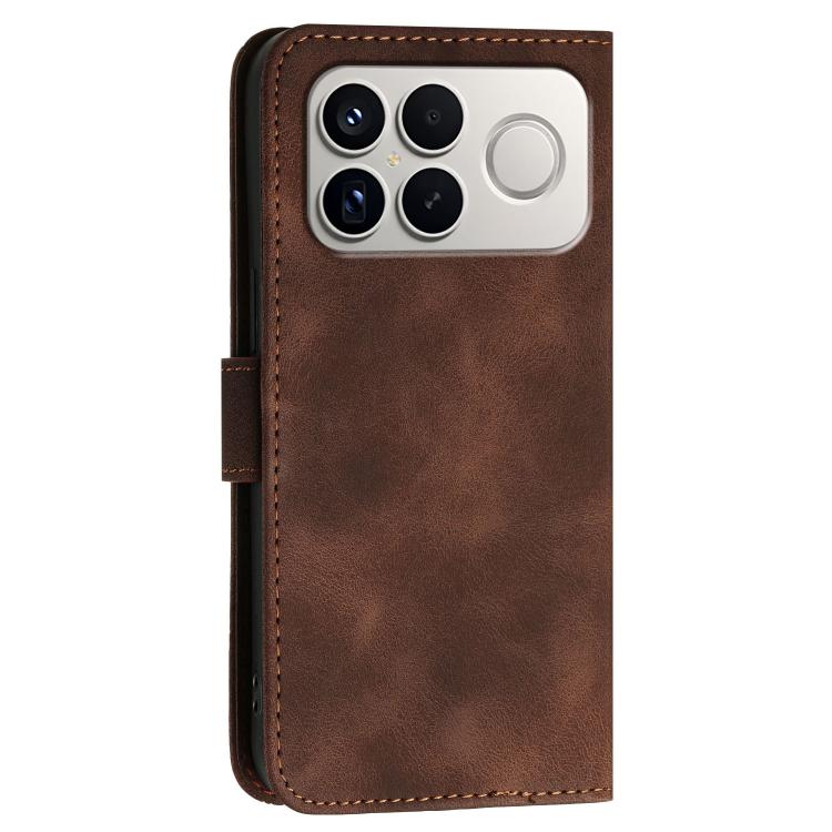 For Redmi K90 Pro Max / Poco F8 Ultra Grid Butterfly Embossed Pattern Leather Phone Case with Lanyard