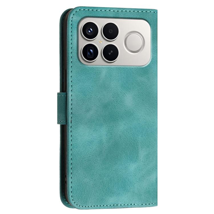 For Redmi K90 Pro Max / Poco F8 Ultra Grid Butterfly Embossed Pattern Leather Phone Case with Lanyard