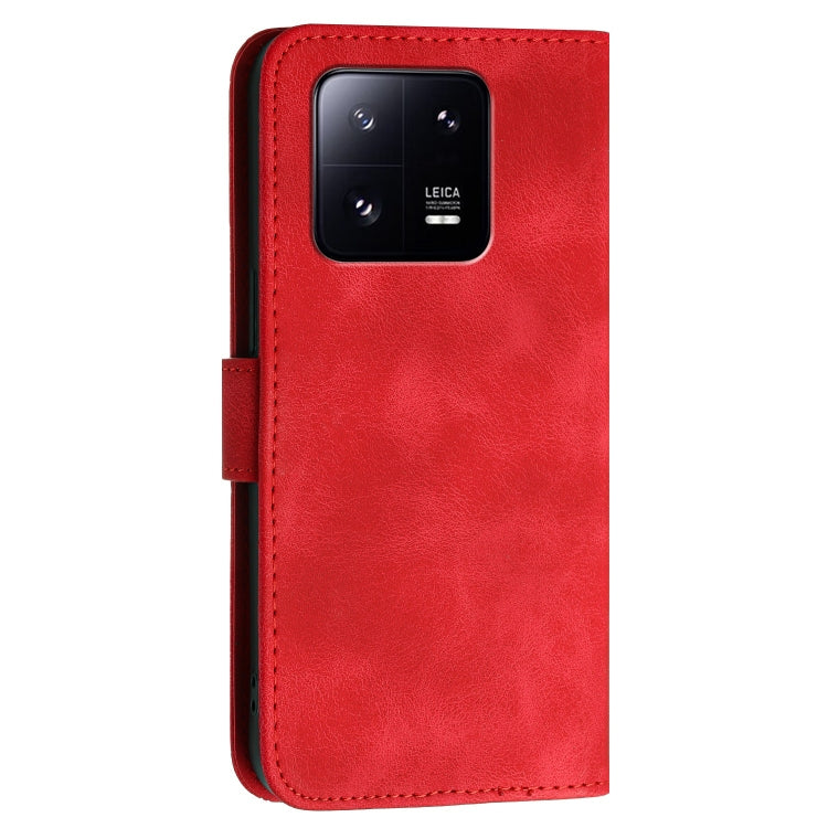 For Xiaomi 13 Pro Grid Butterfly Embossed Pattern Leather Phone Case with Lanyard