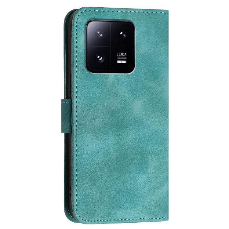 For Xiaomi 13 Pro Grid Butterfly Embossed Pattern Leather Phone Case with Lanyard
