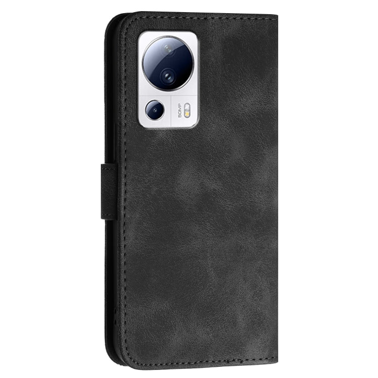 For Xiaomi Civi 2 Grid Butterfly Embossed Pattern Leather Phone Case with Lanyard