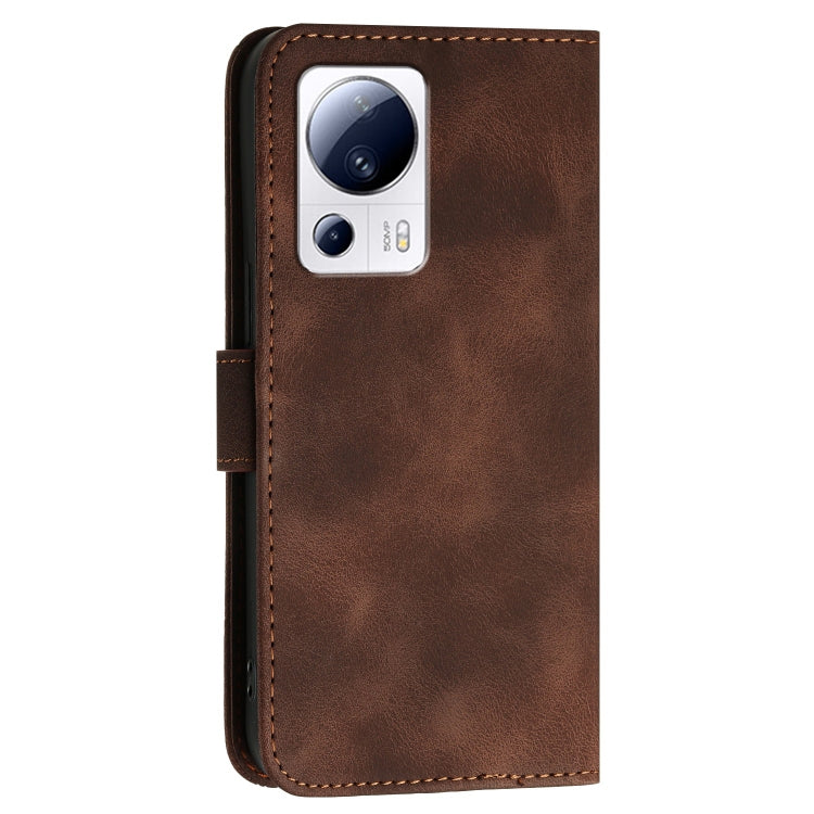 For Xiaomi Civi 2 Grid Butterfly Embossed Pattern Leather Phone Case with Lanyard