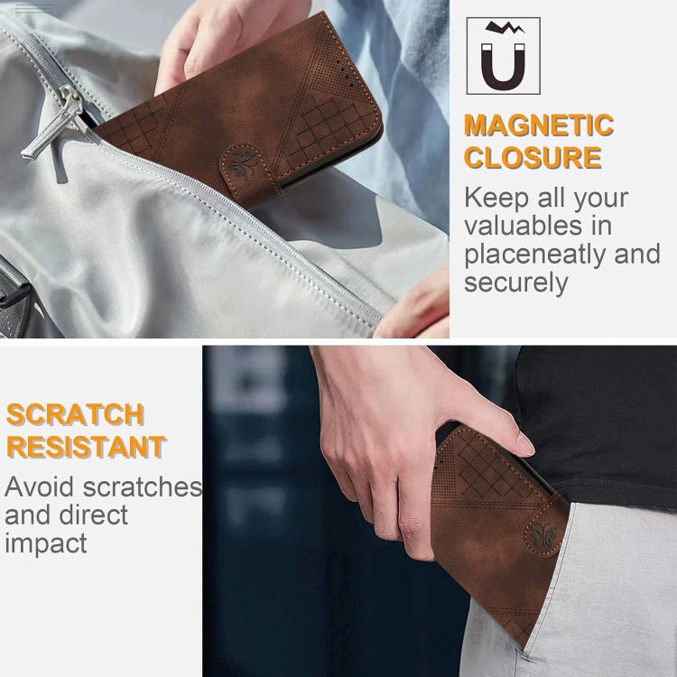 For Xiaomi Pocophone F1 Grid Butterfly Embossed Pattern Leather Phone Case with Lanyard
