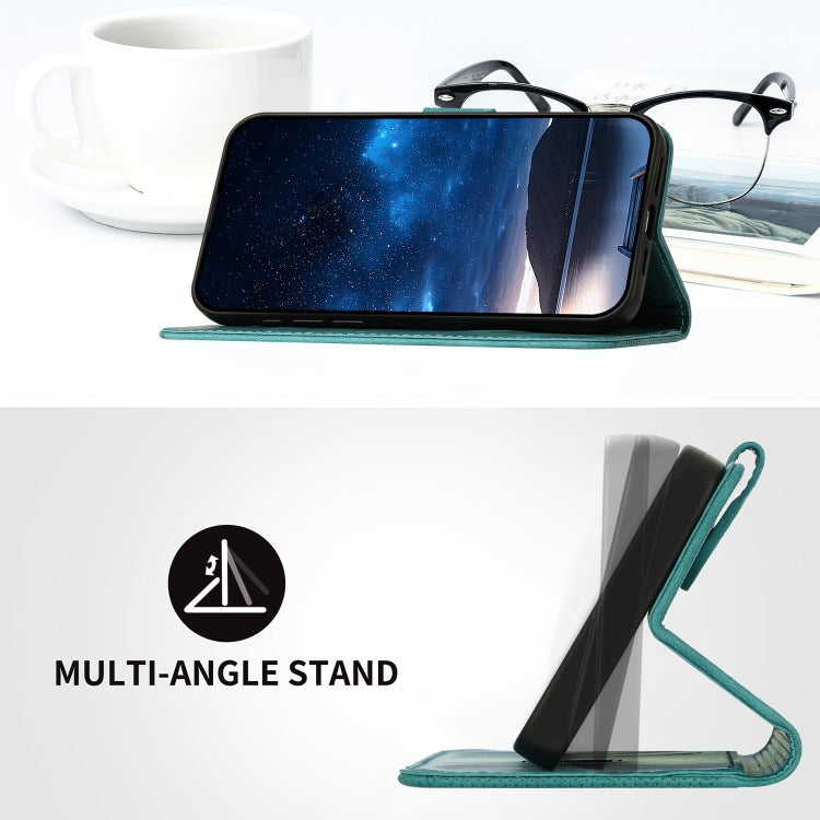 For Xiaomi Pocophone F1 Grid Butterfly Embossed Pattern Leather Phone Case with Lanyard