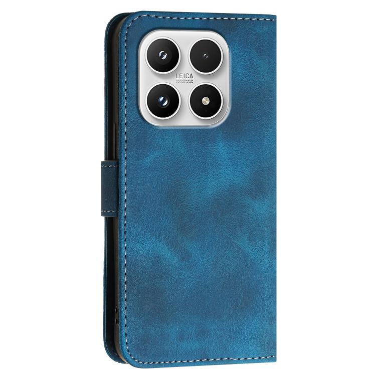 For Xiaomi 17 Grid Butterfly Embossed Pattern Leather Phone Case with Lanyard