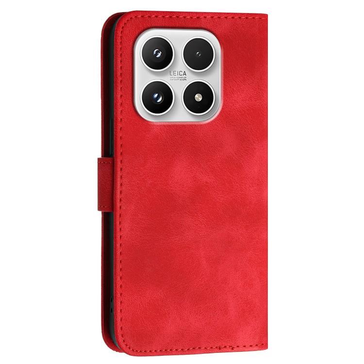 For Xiaomi 17 Grid Butterfly Embossed Pattern Leather Phone Case with Lanyard