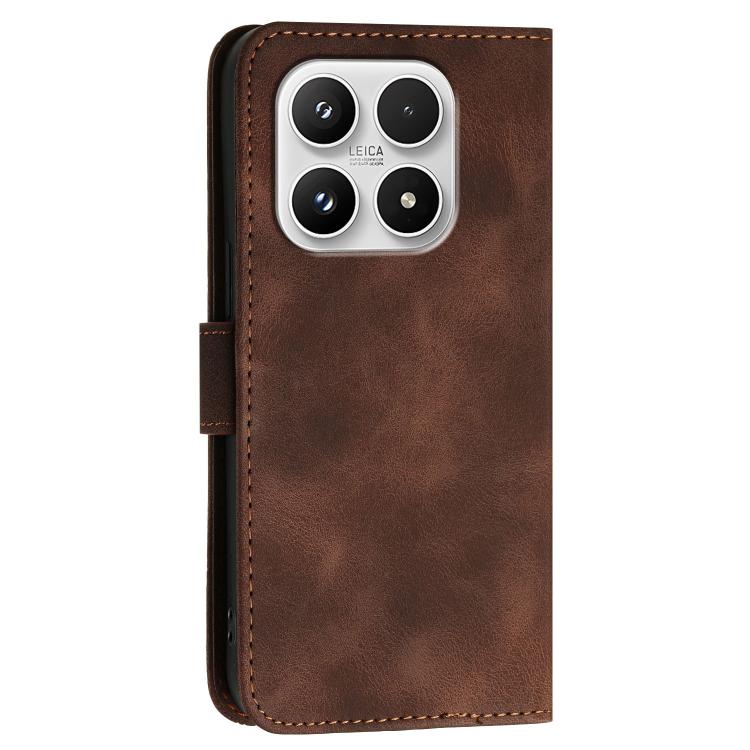 For Xiaomi 17 Grid Butterfly Embossed Pattern Leather Phone Case with Lanyard