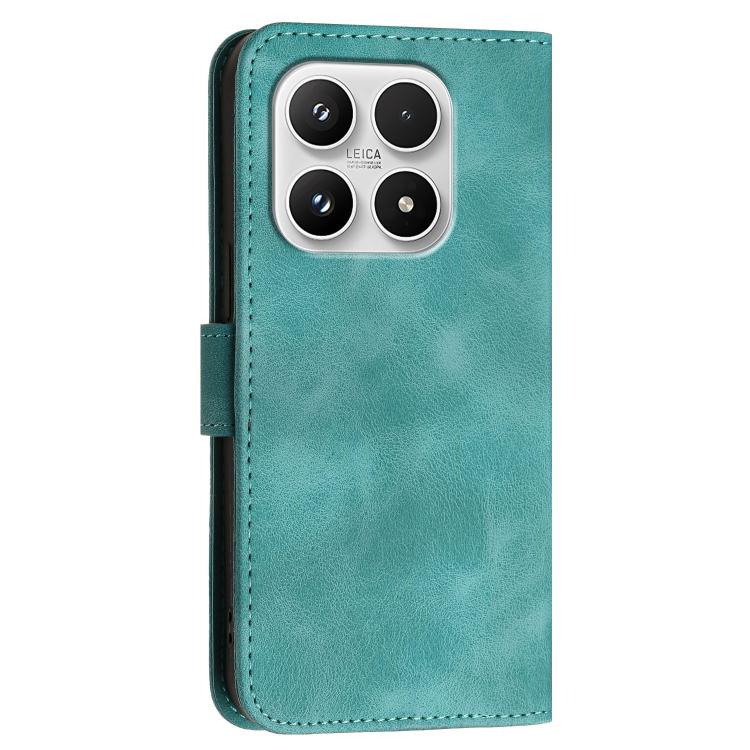 For Xiaomi 17 Grid Butterfly Embossed Pattern Leather Phone Case with Lanyard