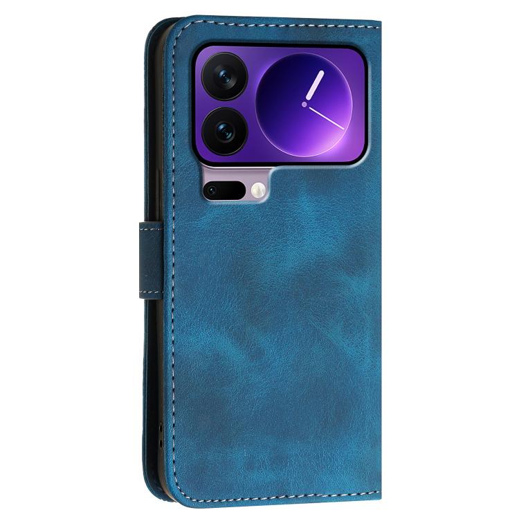 For Xiaomi 17 Pro Grid Butterfly Embossed Pattern Leather Phone Case with Lanyard
