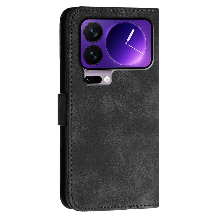 For Xiaomi 17 Pro Grid Butterfly Embossed Pattern Leather Phone Case with Lanyard