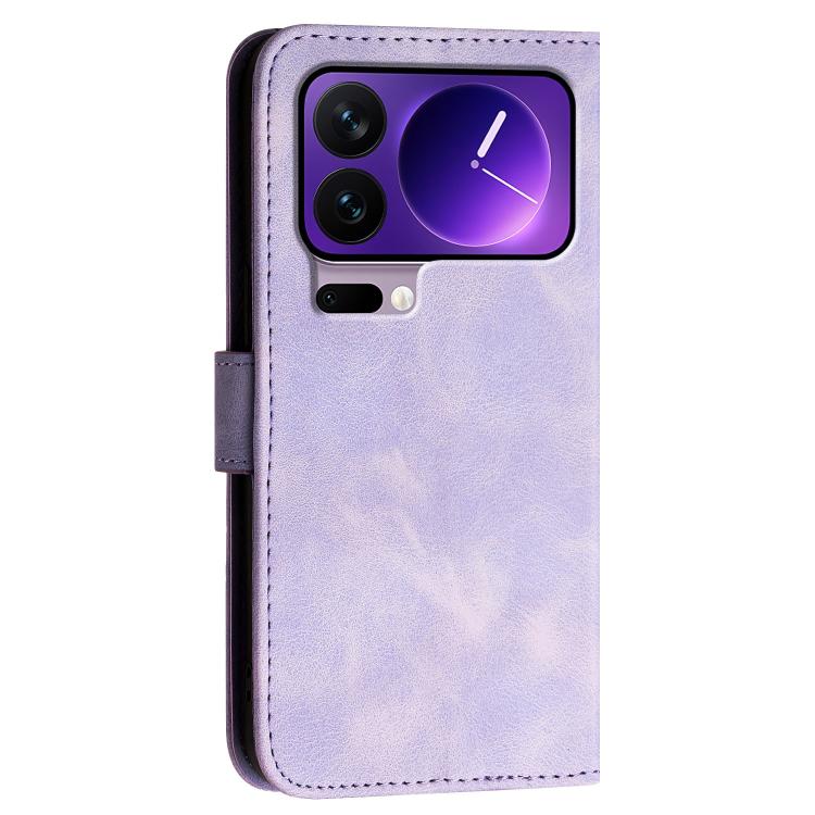 For Xiaomi 17 Pro Grid Butterfly Embossed Pattern Leather Phone Case with Lanyard