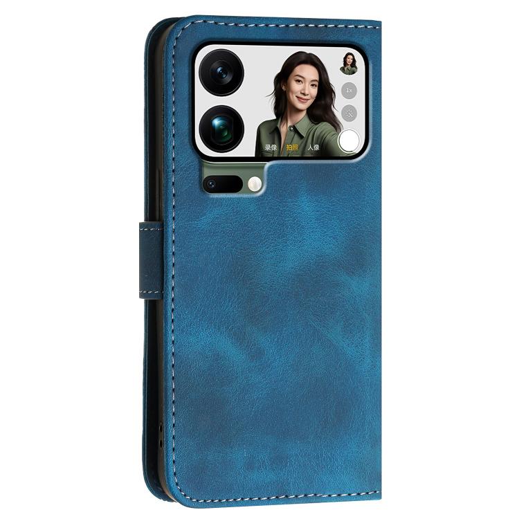 For Xiaomi 17 Pro Max Grid Butterfly Embossed Pattern Leather Phone Case with Lanyard