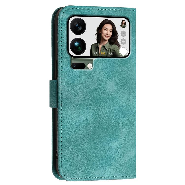 For Xiaomi 17 Pro Max Grid Butterfly Embossed Pattern Leather Phone Case with Lanyard