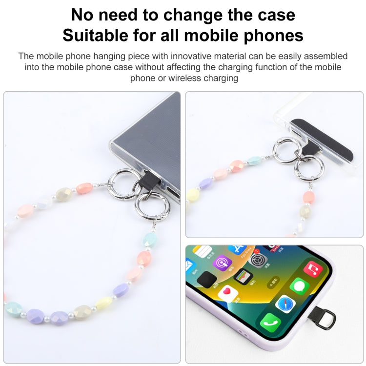 Simple Oval Shape Multicolor Beads Chain Anti-lost Short Lanyard - Colorful