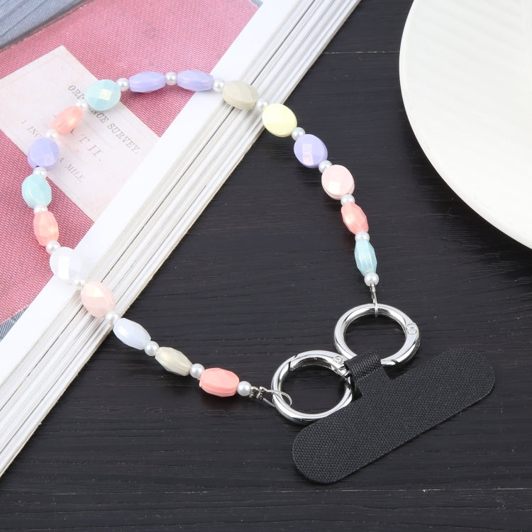 Simple Oval Shape Multicolor Beads Chain Anti-lost Short Lanyard - Colorful