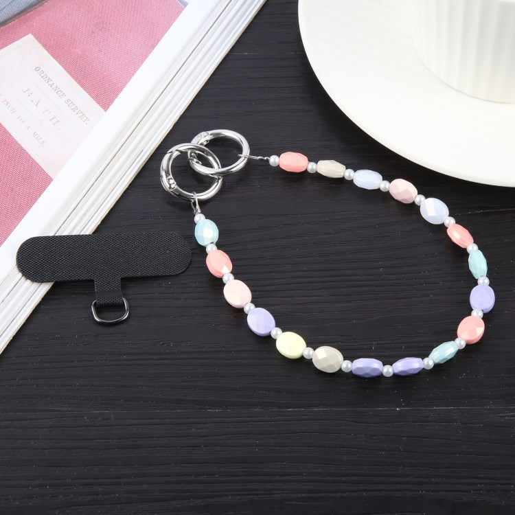 Simple Oval Shape Multicolor Beads Chain Anti-lost Short Lanyard - Colorful