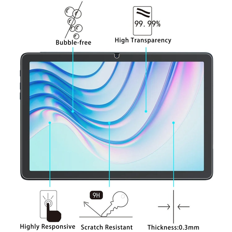 For Cubot Tab 60 10.1 2pcs 9H 0.3mm Explosion-proof Tempered Glass Film