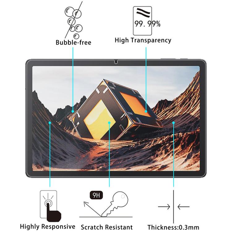 For Cubot Tab 70 11 inch 2pcs 9H 0.3mm Explosion-proof Tempered Glass Film