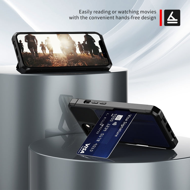For iPhone 15 ZM02 Card Slot Holder Phone Case - Black