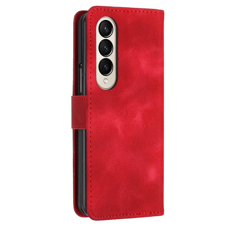 For Samsung Galaxy Z Fold3 5G YX0080 Grid Butterfly Embossed Pattern Flip Leather Phone Case with Lanyard