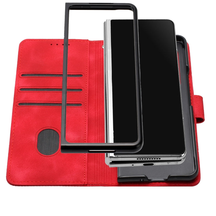For Samsung Galaxy Z Fold3 5G YX0080 Grid Butterfly Embossed Pattern Flip Leather Phone Case with Lanyard