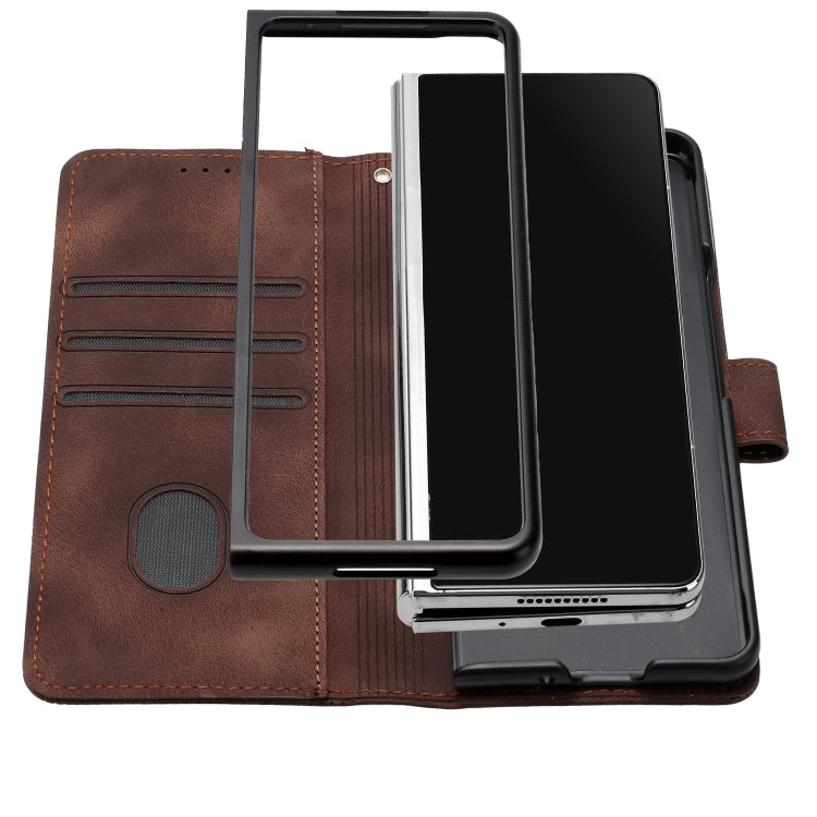 For Samsung Galaxy Z Fold6 YX0080 Grid Butterfly Embossed Pattern Flip Leather Phone Case with Lanyard