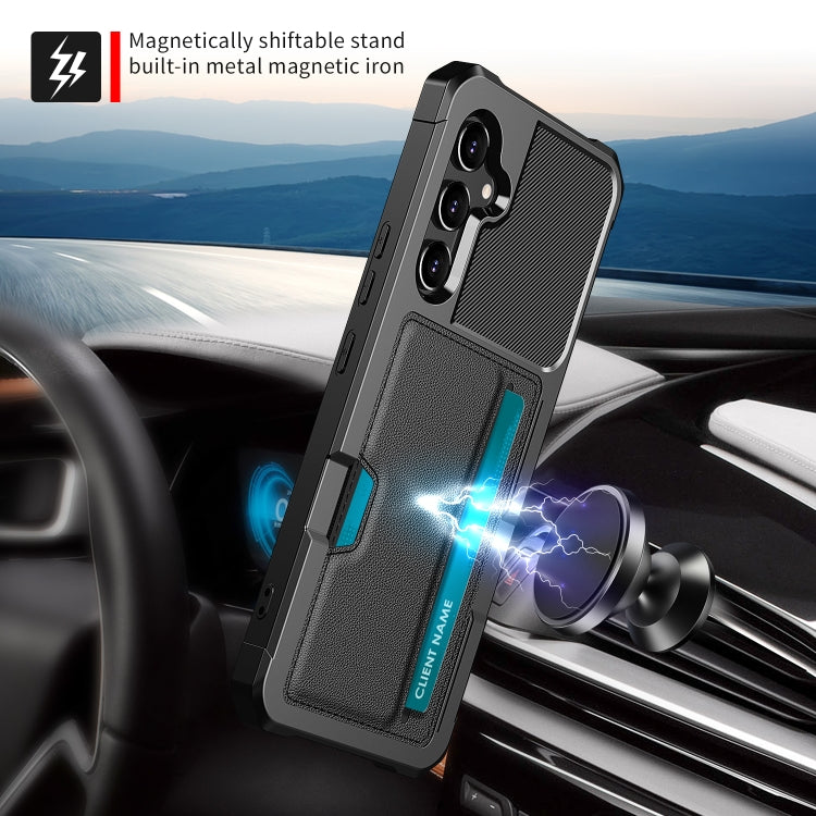 For Samsung Galaxy A55 5G ZM02 Card Slot Holder Phone Case - Black