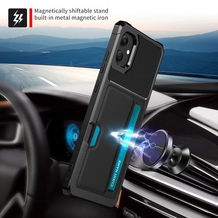 For Samsung Galaxy A05 ZM02 Card Slot Holder Phone Case - Black