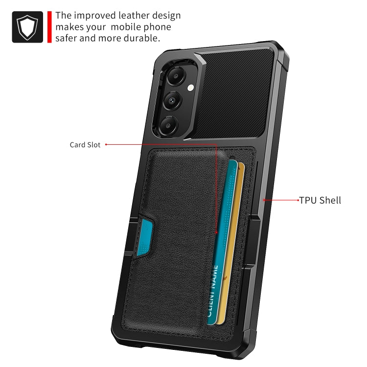 For Samsung Galaxy A05s ZM02 Card Slot Holder Phone Case - Black