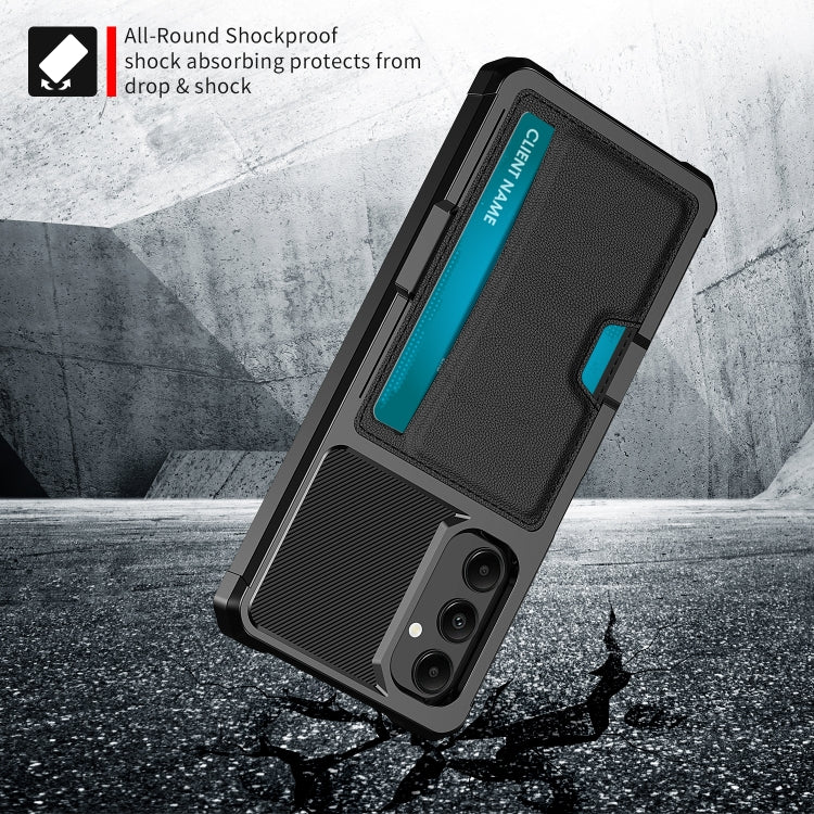 For Samsung Galaxy A05s ZM02 Card Slot Holder Phone Case - Black
