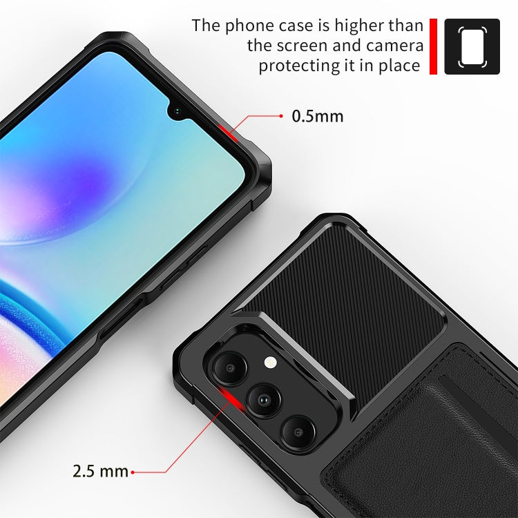 For Samsung Galaxy A05s ZM02 Card Slot Holder Phone Case - Black