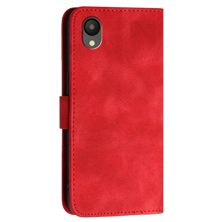 For Samsung Galaxy A23 JE Version YX0080 Grid Butterfly Embossed Pattern Flip Leather Phone Case with Lanyard