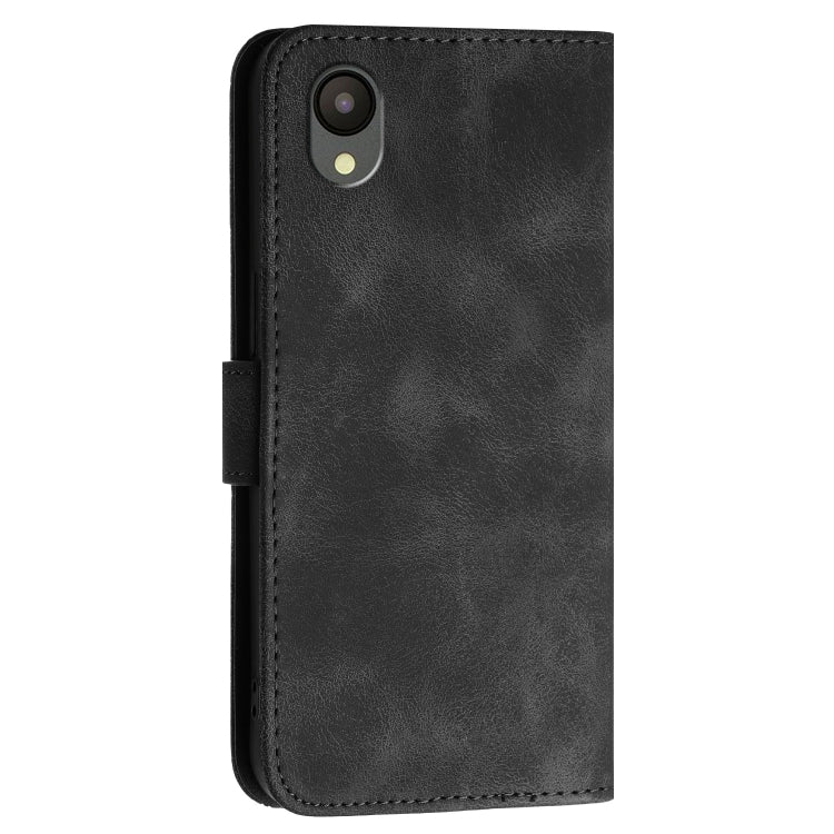 For Samsung Galaxy A23 JE Version YX0080 Grid Butterfly Embossed Pattern Flip Leather Phone Case with Lanyard