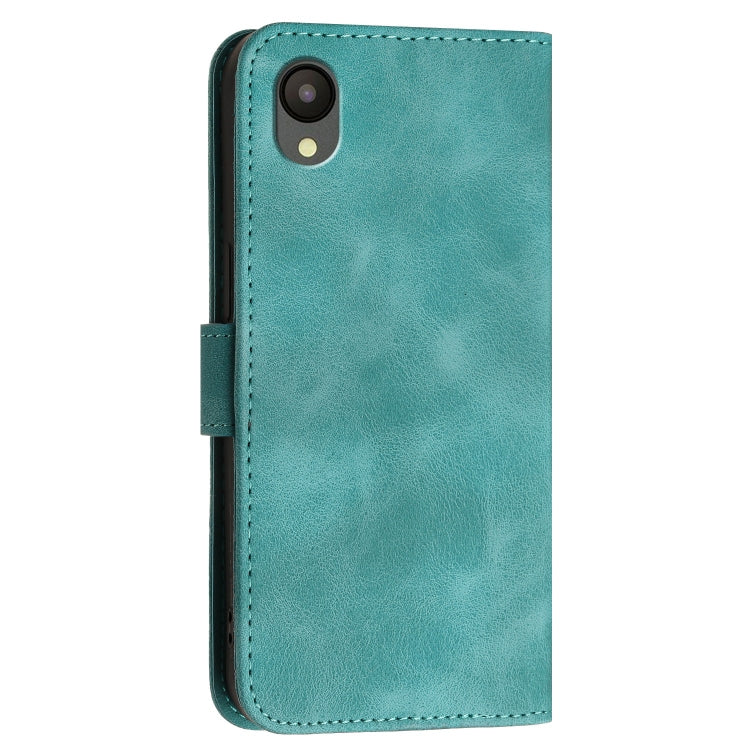 For Samsung Galaxy A23 JE Version YX0080 Grid Butterfly Embossed Pattern Flip Leather Phone Case with Lanyard