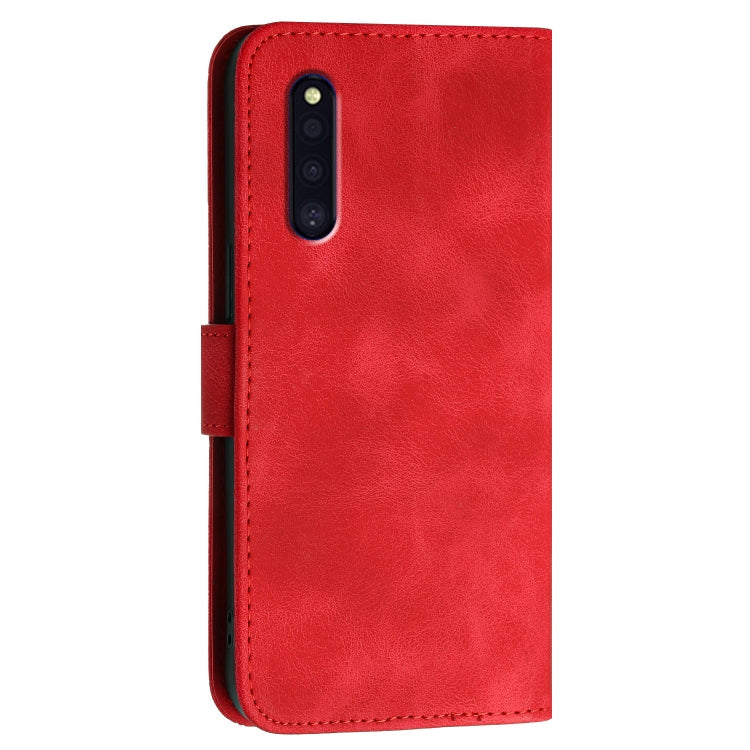 For Samsung Galaxy A41 JE Version YX0080 Grid Butterfly Embossed Pattern Flip Leather Phone Case with Lanyard