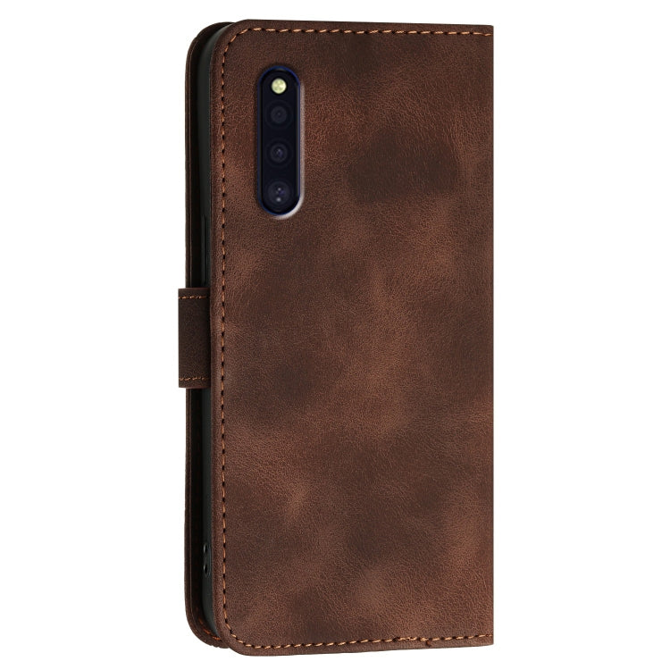 For Samsung Galaxy A41 JE Version YX0080 Grid Butterfly Embossed Pattern Flip Leather Phone Case with Lanyard