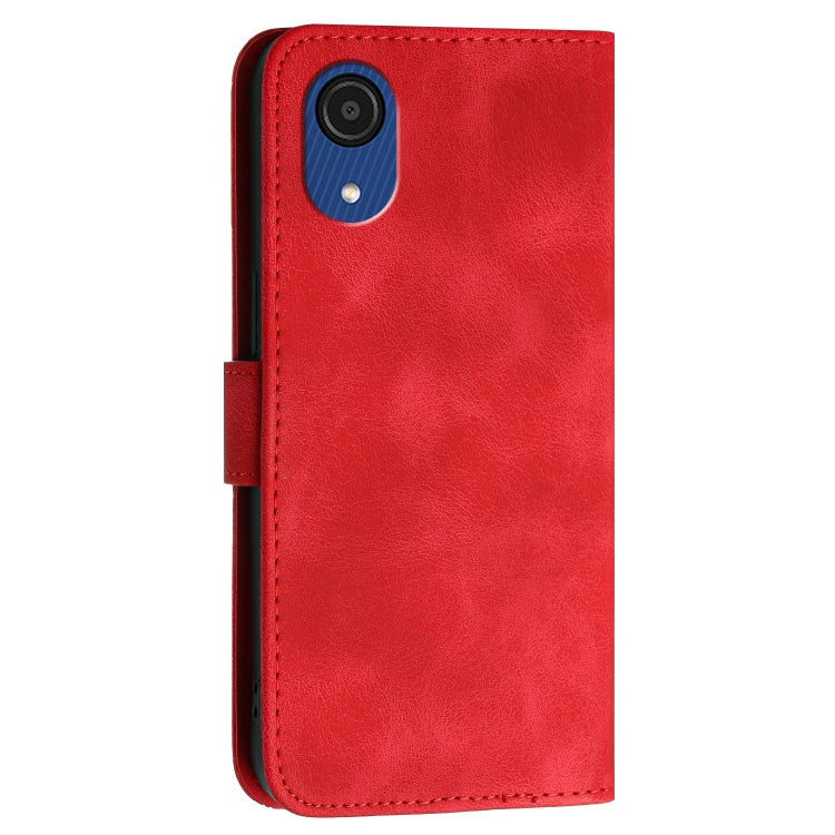 For Samsung Galaxy A03 Core YX0080 Grid Butterfly Embossed Pattern Flip Leather Phone Case with Lanyard