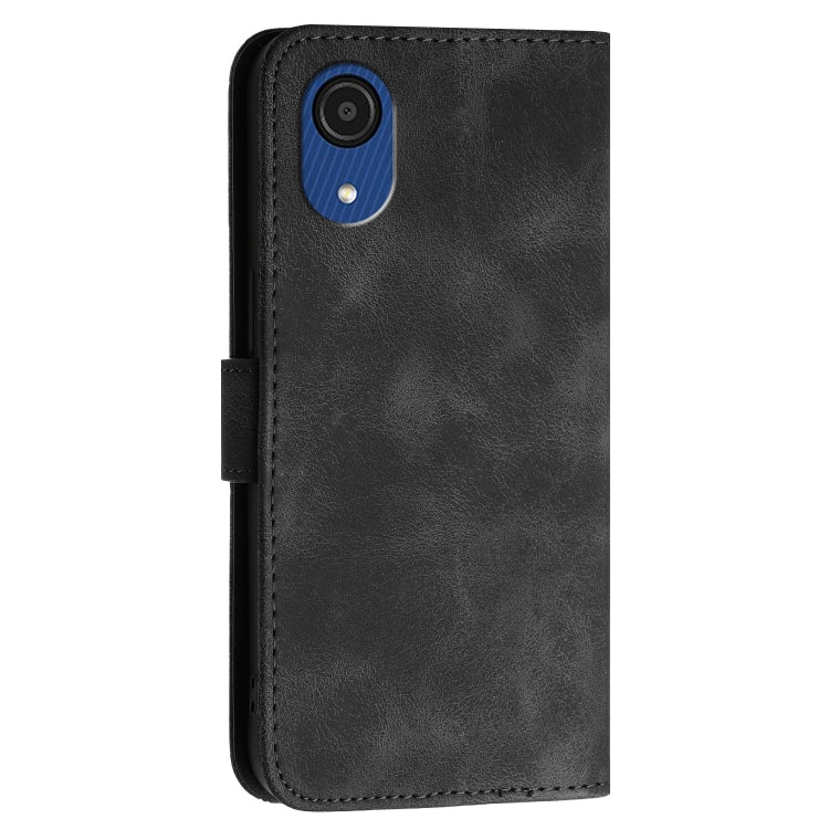 For Samsung Galaxy A03 Core YX0080 Grid Butterfly Embossed Pattern Flip Leather Phone Case with Lanyard