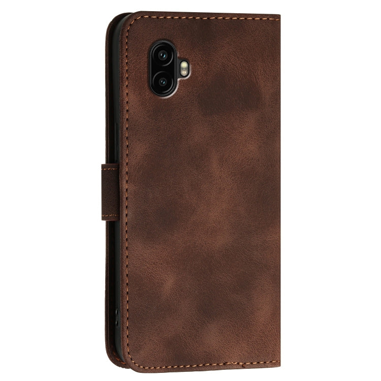 For Samsung Galaxy XCover6 Pro YX0080 Grid Butterfly Embossed Pattern Flip Leather Phone Case with Lanyard