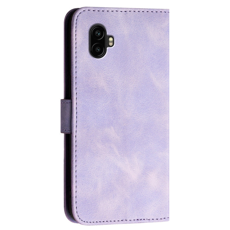 For Samsung Galaxy XCover6 Pro YX0080 Grid Butterfly Embossed Pattern Flip Leather Phone Case with Lanyard