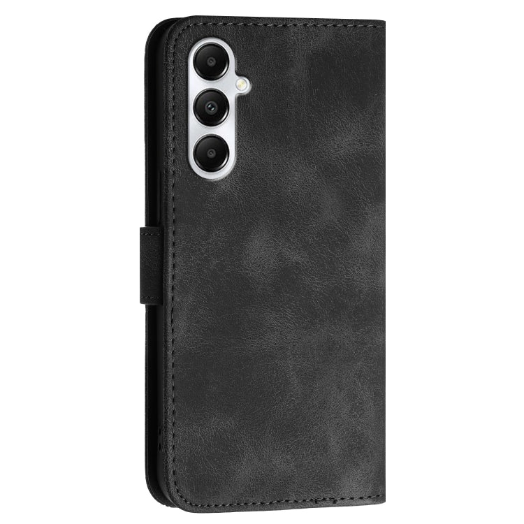 For Samsung Galaxy A05S YX0080 Grid Butterfly Embossed Pattern Flip Leather Phone Case with Lanyard