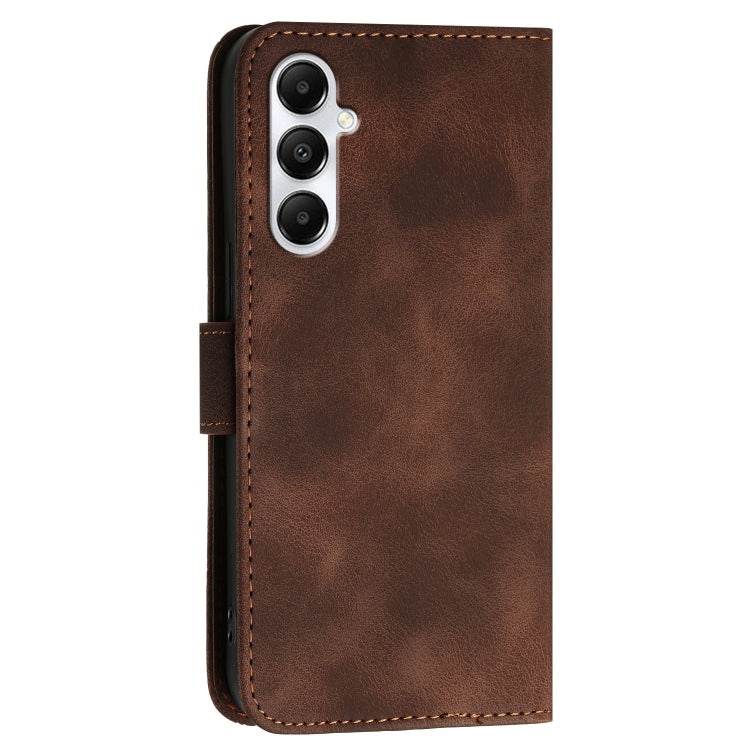 For Samsung Galaxy A05S YX0080 Grid Butterfly Embossed Pattern Flip Leather Phone Case with Lanyard