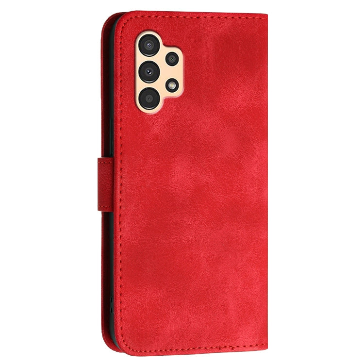 For Samsung Galaxy A13 4G YX0080 Grid Butterfly Embossed Pattern Flip Leather Phone Case with Lanyard