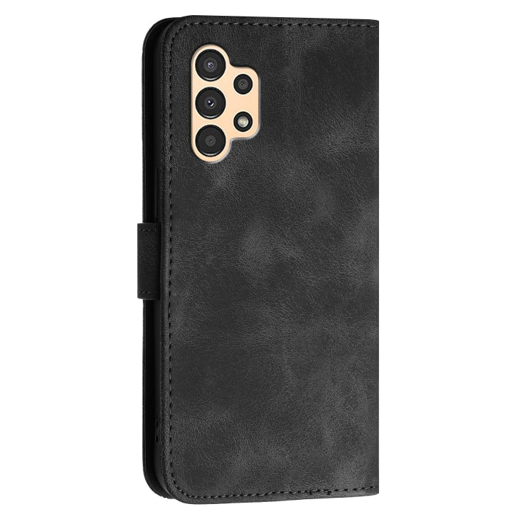For Samsung Galaxy A13 4G YX0080 Grid Butterfly Embossed Pattern Flip Leather Phone Case with Lanyard