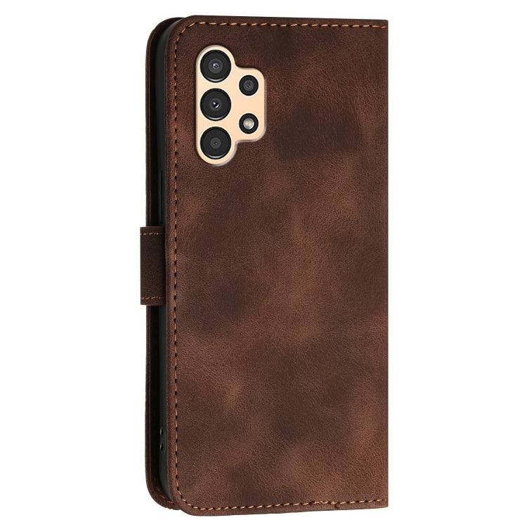 For Samsung Galaxy A13 4G YX0080 Grid Butterfly Embossed Pattern Flip Leather Phone Case with Lanyard