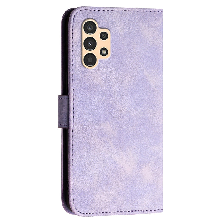 For Samsung Galaxy A13 4G YX0080 Grid Butterfly Embossed Pattern Flip Leather Phone Case with Lanyard