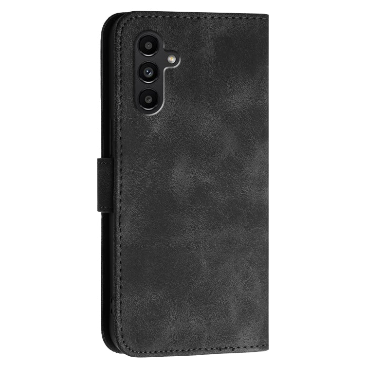 For Samsung Galaxy A13 5G YX0080 Grid Butterfly Embossed Pattern Flip Leather Phone Case with Lanyard