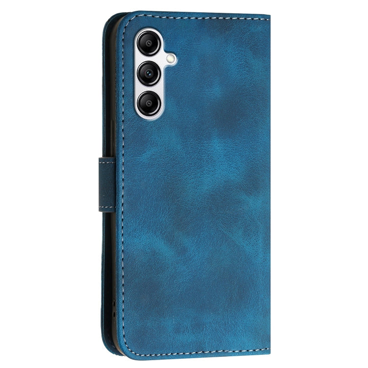 For Samsung Galaxy A14 5G YX0080 Grid Butterfly Embossed Pattern Flip Leather Phone Case with Lanyard